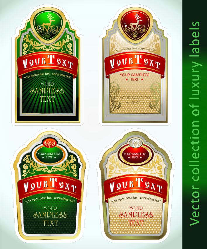 free vector European classic bottle label stickers vector